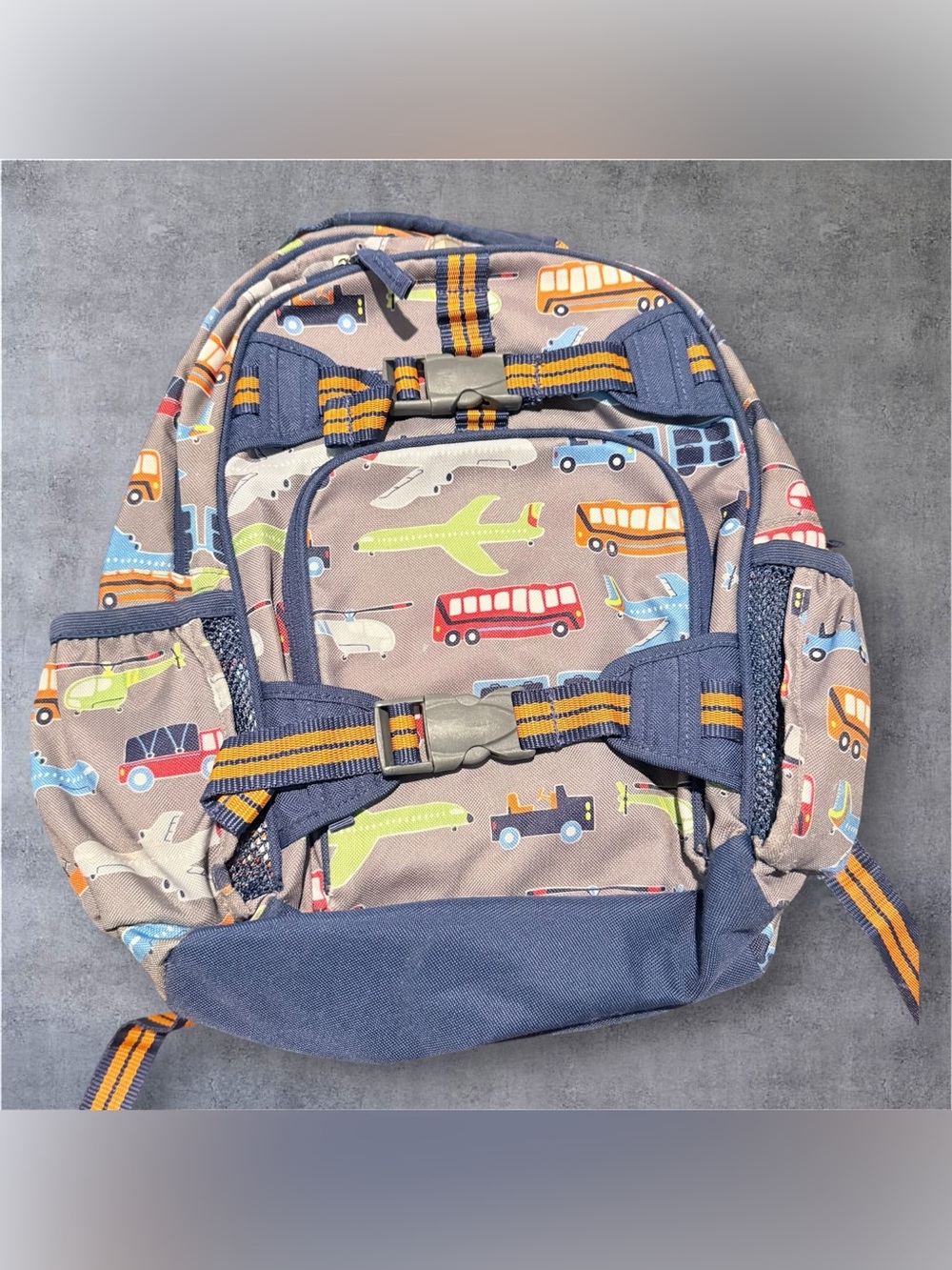 Pottery Barn Buses Planes Toddler Backpack